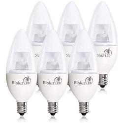 6 Pack 40 Watt Candelabra Bulbs 5W Dimmable Candelabra LED Bulbs C37 E12 Base 325 lumens,120° Beam Angle 3000K Soft White LED Candle Bulbs UL Listed Bioluz LED Pack of 6