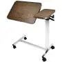 Vaunn Medical Adjustable Tilt Overbed Bedside Table with Wheels for Hospital and Home Use