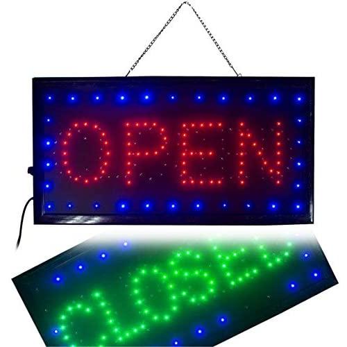Ovovo Ultra Bright LED 2 in 1 Open Closed Sign, Business Signs for Drink Food Restaurant Diner Cafe Bar Pub Coffee Shop Store Wall Window Display Fixture