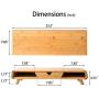 Homerays Bamboo Monitor Stand, No Assembly Required Exquisite Monitor Stand with Drawer, Ergonomic Height Bamboo Wood Monitor Stand, for Computer Monitor Riser