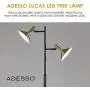 Adesso 4264-01 Lucas Floor Lamp with Smart Switch, 65 in, 2 x 6W Integrated LED, Black/Antique Brass, 1 Tree Lamp