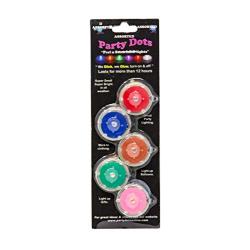 Party Dots, 1'' Diameter x 0.55'' Height, Multi Color Pack (Pack of 5)