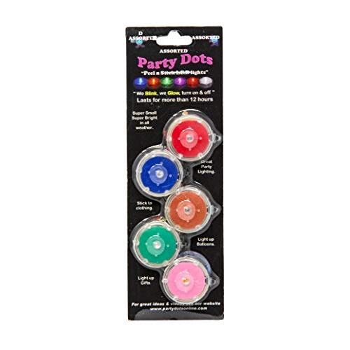 Party Dots, 1'' Diameter x 0.55'' Height, Multi Color Pack (Pack of 5)