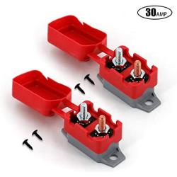 UTSAUTO 30A Automatic Reset Circuit Breakers 12V/24V DC Short Stop Circuit Breakers with Cover and Screws for Car Marine Truck RV Buse Mower Motorbike Boat Battery Charger 2Pcs