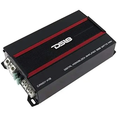 DS18 CANDY-XXL1B Amplifier in Black - Class D, Monoblock, 3000 Watts Max, Digital, 1/2/4 Ohm, with Remote Subwoofer Level Controller - Compact Mini Amplifier for Speakers in Car Audio System