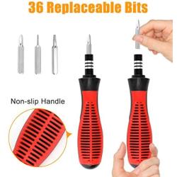 Apsung 37 in 1 Precision Screwdriver Set with Slotted, Phillips, Torx& More Bits, Non-Slip Magnetic Electronics Tool Kit for Repair iPhone, Android, Computer, Laptop, Watch, Glasses, PC etc