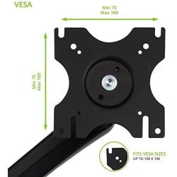 DM2000 Dual Monitor Desktop Mount – 13-inch to 27-inch Displays – Tilts, Swivels, and Rotates for Different Screen Orientations