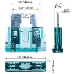HICKS 50 Pack Medium Auto Fuses 1 AMP APM/ATM 32V Blade Style Fuses 1A Short Circuit Protection Car Fuse - 50Pack