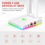 Havit RGB Headphones Stand with 3.5mm AUX and 2 USB Ports, Headphone Holder for Gamers Gaming PC Accessories Desk (White)