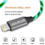 iPhone Charger Cable,[MFi Certified] Aoliplus 6ft LED Flowing Lightning Cable Fast Charger Data Sync Transfer Cord Compatible with iPhone 12 SE 11 PRO MAX XS XR X 8 7 Plus 6S 6 iPad (Green)