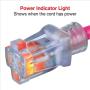 Clear Power 50 ft Heavy Duty Extreme Cold Weather Outdoor Extension Cord 12/3 SJTW -50°C, Lighted Connector, Water & Weather Resistant, Flame Retardant, Pink, 3 Prong Grounded Plug, CP10103