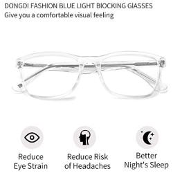 Blue Light Blocking Reading Glasses DONGDI Unisex Anti Eye Strain Computer Reading Frames with Spring Hinge Reading Eyewears for Women Men (Transparent,+2.5)
