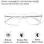 Blue Light Blocking Reading Glasses DONGDI Unisex Anti Eye Strain Computer Reading Frames with Spring Hinge Reading Eyewears for Women Men (Transparent,+2.5)