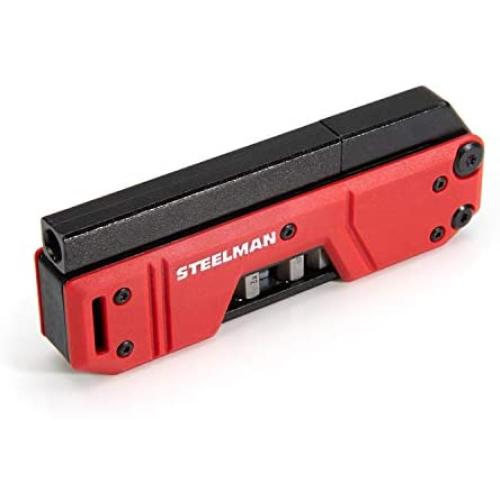 Steelman 10-In-1 Multi-Tip Folding Magnetic Pocket Screwdriver with Carrying Clip and Bottle Opener, Includes 3/16'' and 1/4'' Slotted, PH1, PH2, T15, T20, S1 and S2 Bits
