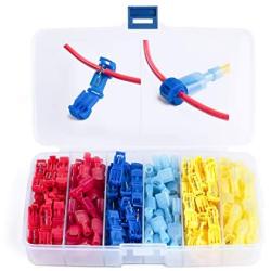 120 PCS Wirefy T Tap Electrical Connectors – Quick Wire Splice Taps and Insulated Male Quick Disconnect Terminals