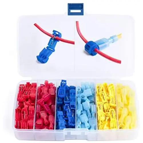120 PCS Wirefy T Tap Electrical Connectors – Quick Wire Splice Taps and Insulated Male Quick Disconnect Terminals