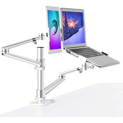 MagicHold 3 in 1 Stand for Laptop and Monitor or Tablet, Laptop/Monitor Desk Stand arm, 360º Rotating, Height Adjustable,Supports Laptop(11-17 inch), Monitor(17-32 inch), Tablet/ iPad Pro(5-13 inch)