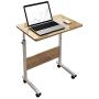 sogesfurniture Mobile Side Table 23.6 InchesTablet Wheels Mobile Laptop Computer Desk Adjustable Movable Laptop Computer Stand for Bed Sofa,Oak BHUS-05-1-60OK