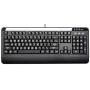 Azio Large Print Waterproof USB Keyboard - Wired 3-Color LED Backlit and Washable with Silver Antimicrobial Protection | Keyboards for Windows PC Version, Led Black/Blue Purple Red (KB530)