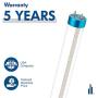 Hyperikon T8 LED Tube Light 2 Foot, Glass T10 T12 10W=32W, Dual & Single End, Hybrid Works with or Without Ballast, Clear Lens, UL, Crystal White, 25 Pack
