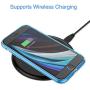 Shamos Transparent Shock Absorption TPU Rubber Gel Case (Deep Blue) Compatible with iPhone SE 2020 (2nd Generation) iPhone 7 and iPhone 8