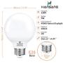 G25 LED Light Bulbs Uniform Lighting Vanity Light Globe Bulbs,Hansang 4000K Natural Daylight High CRI Bathroom Mirror Light Bulbs E26 Base for Bathroom Bedroom Makeup Mirror Not-Dimmable 4 Pack