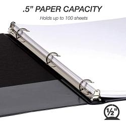 Samsill .5 Inch Value Document Storage 3 Ring Binder, Round Ring, 11 x 8.5 Inches, Black (11100)