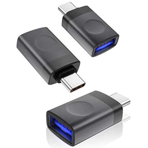 USB C Male to USB 3.0 Female Adapter 3-Pack,Thunderbolt 3 OTG Adapter for MacBook Pro,iPad Air 4,Chromebook,Pixelbook,Microsoft Surface Go,Pro 7,Duo,S21 21,Galaxy Note 9 S9 10 S10 S20 20 Ultra Plus