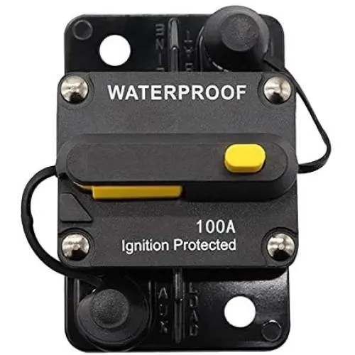 ANJOSHI 100Amp Waterproof Circuit Breaker 30A-300A Auto Car Protection Inline Fuse Stereo Switch Fuse Holders without Fuse Replacing