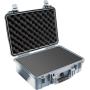 Pelican 1500 Camera Case With Foam (Silver)