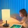 COZOO Wi-Fi Smart RGB & USB Bedside Table Lamp with 3 USB Charging Ports and 2 Outlets Power Strip,Wi-Fi LED Light Bulb Dimmable, Compatible with Alexa and Google Home
