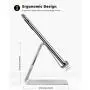 Lamicall Cell Phone Stand, Desk Phone Holder Cradle, Compatible with Phone 12 Mini 11 Pro Xs Max XR X 8 7 6 Plus SE, All Smartphones Charging Dock, Office Desktop Accessories - Silver