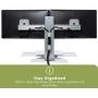 Uprite Ergo Sit2Stand Desktop Height Adjustable Workstation - Dual Monitor - Silver/White