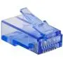 Monoprice 8P8C RJ45 Plug with Inserts for Solid Cat6 Ethernet Cable - Blue (100 Pcs/Pack) Gold Plated Contacts