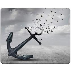 NICOKEE Seagulls Rectangle Gaming Mousepad Anchor Turns into Flying Birds Seagulls for Liberty and Hope Mouse Pad Mouse Mat for Computer Desk Laptop Office 9.5 X 7.9 Inch Non-Slip Rubber