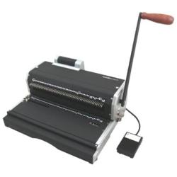 Akiles Coilmac-ER 41 Plus Manual Coil Punch with Electric Coil Inserter, Special 4 x 5mm Oval Holes, Fully Disengageable Pins, Letter 4:1 pitch (0.248''), Extended Single Punching Length (13'')