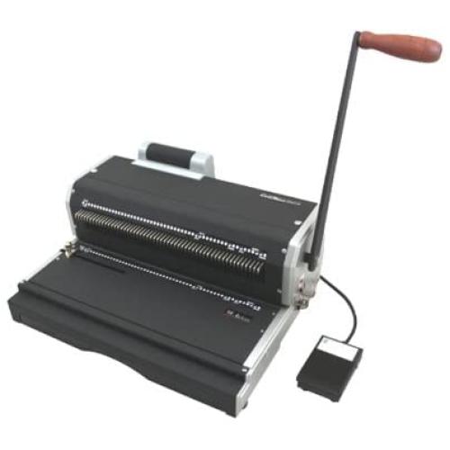 Akiles Coilmac-ER 41 Plus Manual Coil Punch with Electric Coil Inserter, Special 4 x 5mm Oval Holes, Fully Disengageable Pins, Letter 4:1 pitch (0.248''), Extended Single Punching Length (13'')