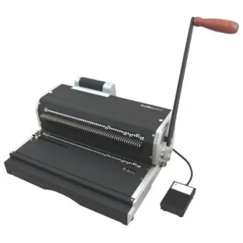 Akiles Coilmac-ER 41 Plus Manual Coil Punch with Electric Coil Inserter, Special 4 x 5mm Oval Holes, Fully Disengageable Pins, Letter 4:1 pitch (0.248''), Extended Single Punching Length (13'')
