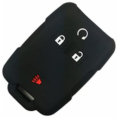 Coolbestda Silicone 4 Buttons Key Fob Cover Case Protector Remote Jacket Keyless Entry for 2018 2017 Chevrolet Chevy Silverado Colorado GMC Canyon Sierra Yukon Cadillac M3N32337100 13577770 13577771