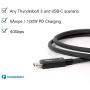 Plugable Thunderbolt 3 Cable 40Gbps Supports 100W (20V, 5A) Charging, 2.6ft / 0.8m USB C Compatible [Thunderbolt 3 Certified]