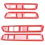 Car Window Lift Switch Panel Decoration Frame Cover Trim for 2009-2014 Ford F150 (Red)