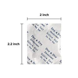 Dry & Dry 2 Gram [100 Packets] Premium Pure Silica Gel Packets Desiccant Dehumidifier Silica Gel Packs - Food Safe Rechargeable Silica Packets Silica Gel Packs