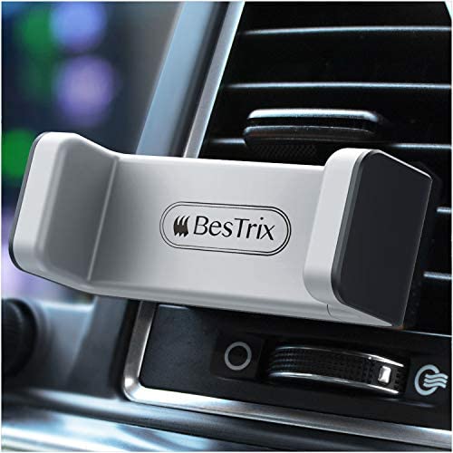 BESTRIX Phone Vent Holder Cell Phone Mount Holder for Car with Double Clamp Grip, Compact & Durable for iPhone, Galaxy and All Smartphones Up to 6.5'' BESTRIX Phone Vent Holder Cell Phone Mount Holder for Car with Double Clamp Grip, Compact & Durable for iPhone, Galaxy and All Smartphones Up to 6.5''