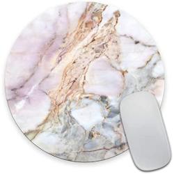 Smooffly Marble Circular Mouse Pad, Teacher Custom Gift, Pink and Blue Marble Mouse Pad Round Mat Size 7.9 x 7.9 x 0.12 Inch