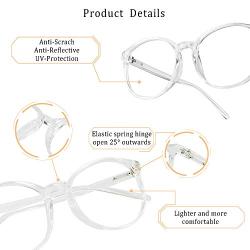 LifeArt Blue Light Blocking Glasses, Anti Eyestrain, Computer Reading Glasses with Spring Hinge, Gaming Glasses, TV Glasses for Women Men, Anti Glare (Transparent, No Magnification)