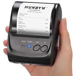 MUNBYN Android Wireless Bluetooth Thermal Printer with Carry Case, Portable Mini 2 Inches 58mm Bill Receipt Printer Impresora térmica, Support ESC/POS/Star Command
