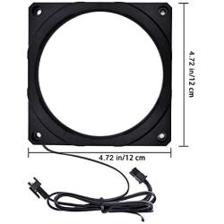 RGB Case Fan Frame, High Density LEDs RGB Lighting Frame for 120mm PC Case Fan, Compatible with 12V 4-Pin RGB LED headers for ASUS Aura RGB, MSI Mystic Light, ASROCK Aura RGB Motherboard, 1 Pack