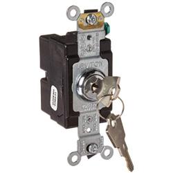 Leviton 1221-2KL 20 Amp, 120/277 Volt, Key Locking, Single-Pole, AC Quiet Switch, Extra Heavy Duty Spec Grade, Self Grounding, Chrome
