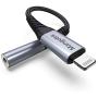 Mangotek Lightning to 3.5mm iPhone Jack Adapter for Car/Audio Speaker/Microphone, iPhone Headphone Adaptor Aux Converter Dongle Connector Compatible with iPhone 12 Mini 12 Pro Max/11 XS XR X SE-Gray