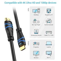 BlueRigger 4K HDMI Cable (50 Feet, Black,4K 30Hz,High Speed, in-Wall CL3 Rated)